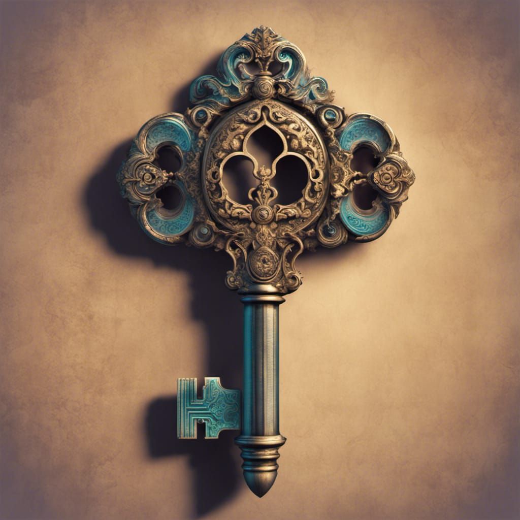 Ornate Key in Fantasy Concept Art Style