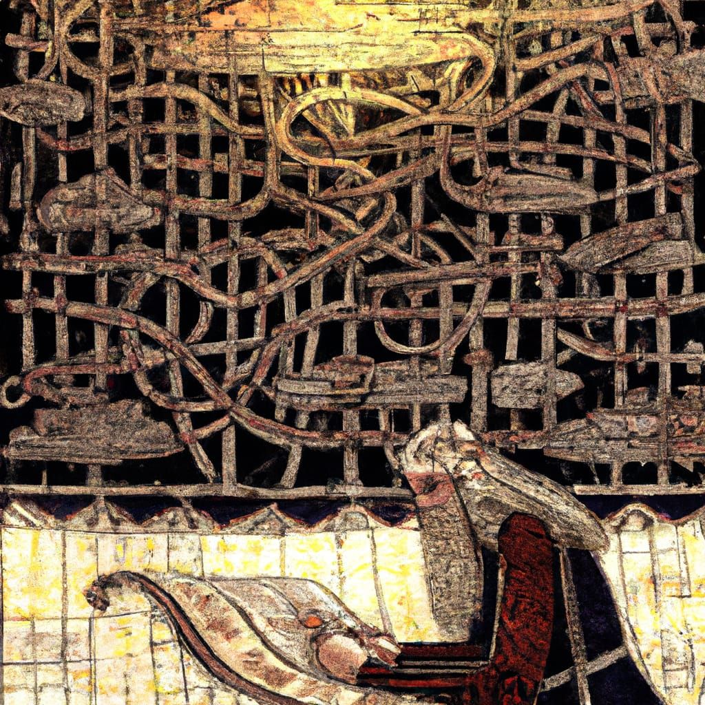 Tapestry depicting a viking rune-priest