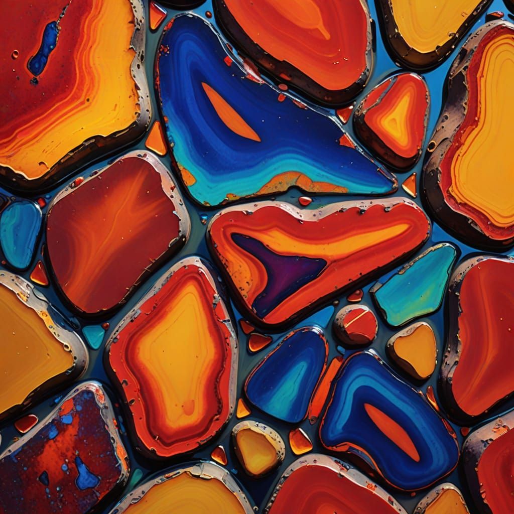 red pudding stone from a lake