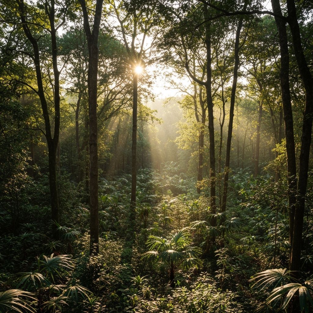 Lush Forest: Watercolour Painting with Vibrant Colors