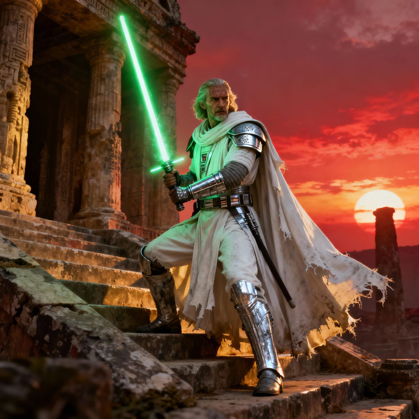 Darth Malgus as Jedi Master with Green Lightsaber