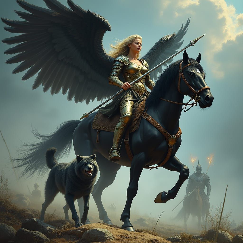 Dark Valkyrie in Epic Fantasy Style