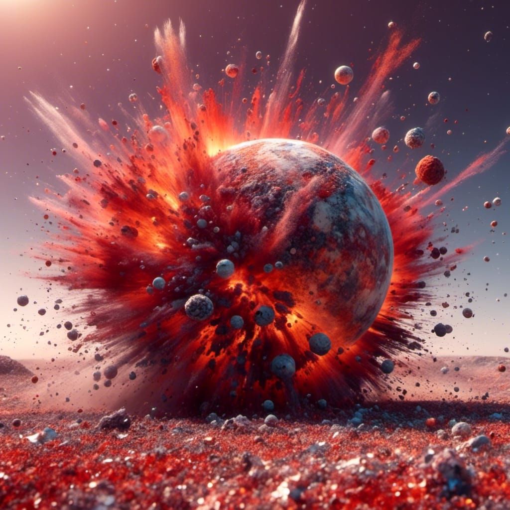 exploding red planet