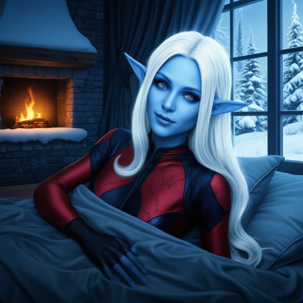 Hyperrealistic Portrait of an Elven Woman in Golden Hour