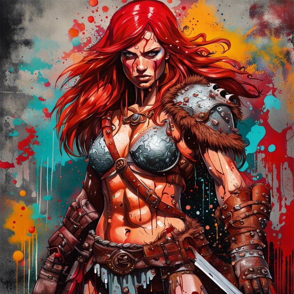 Red Sonja Graffiti Art in Ultra Quality