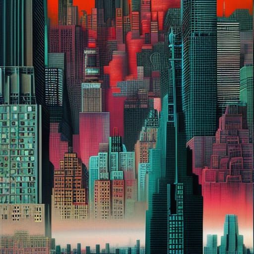 Cotton New York: Pop Art Sci-Fi Horror Cityscape