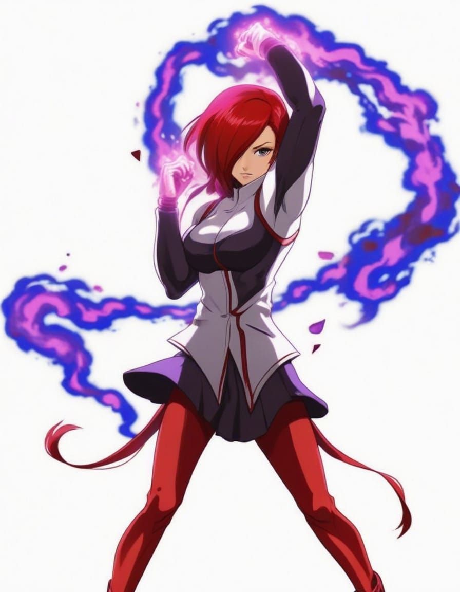 Anime-Inspired Portrait of Strong Female Warrior Iori Yamagi