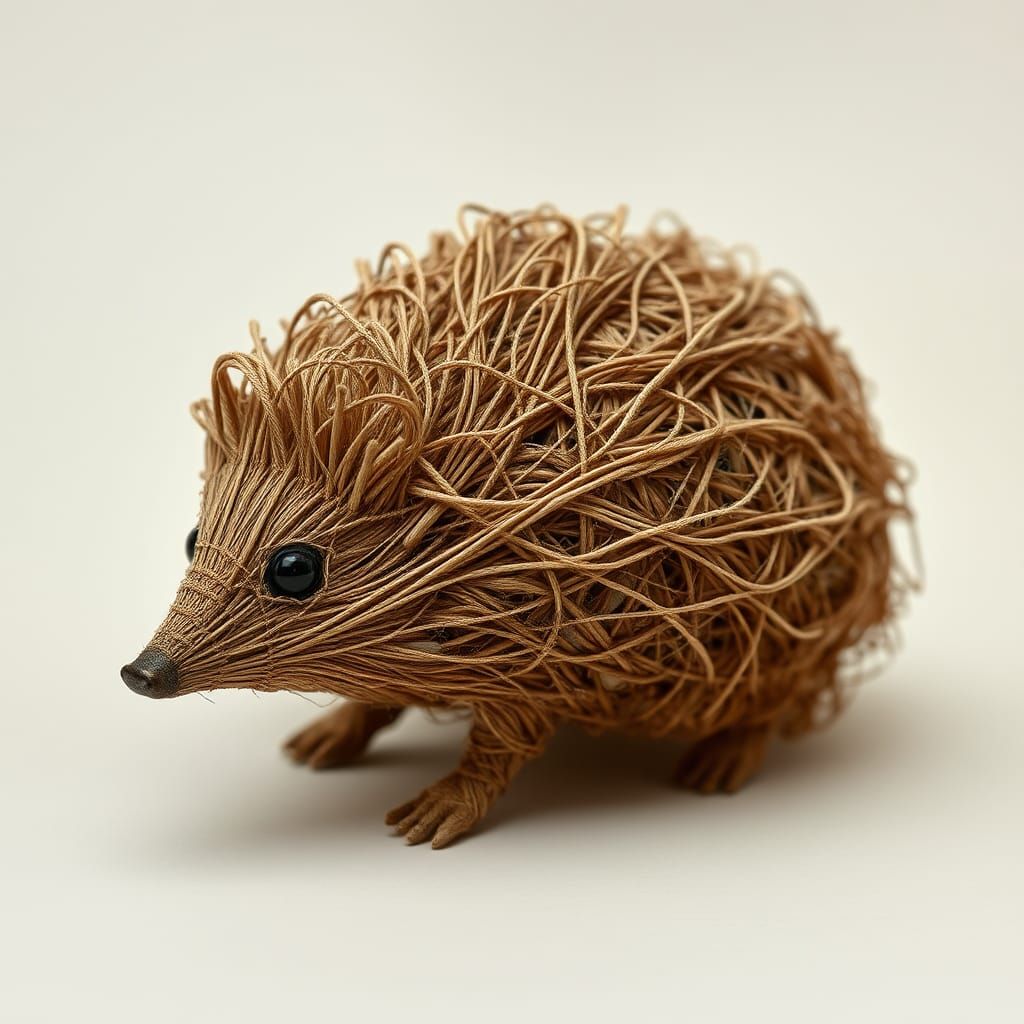Woven Thread Hedgehog in Petros Vrellis Style