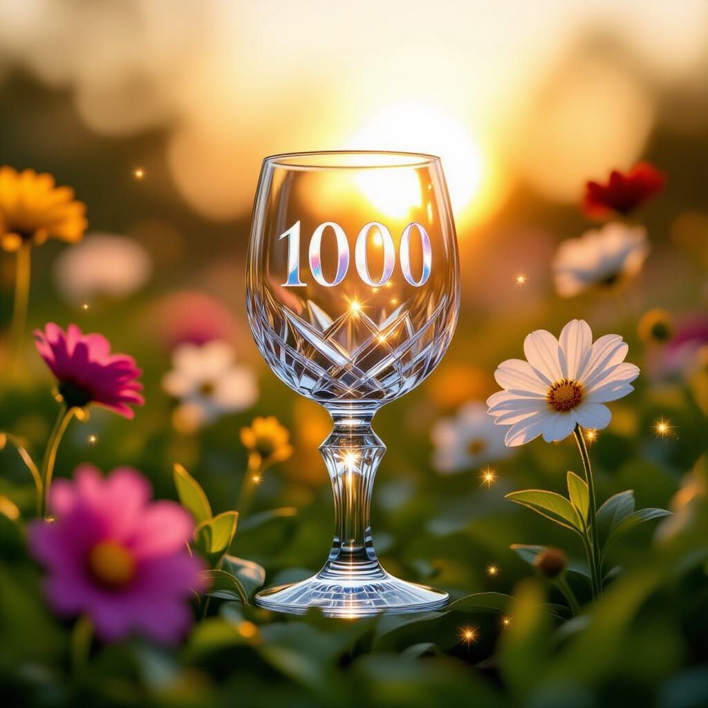 Crystal Number 1000 in Blooming Garden