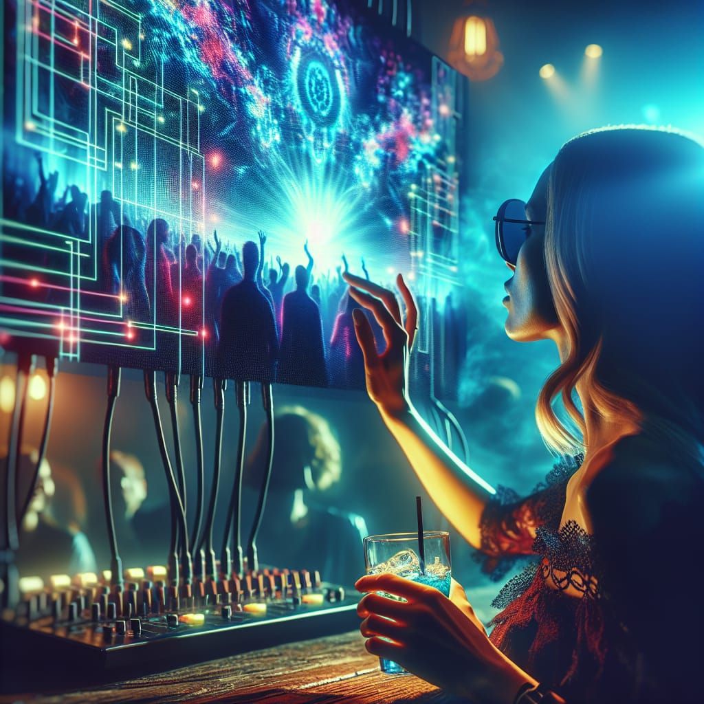 Vibrant Rave Scene in Hyperrealistic Style
