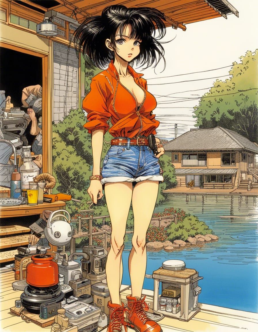 Lake House Portrait in Manga Art Style