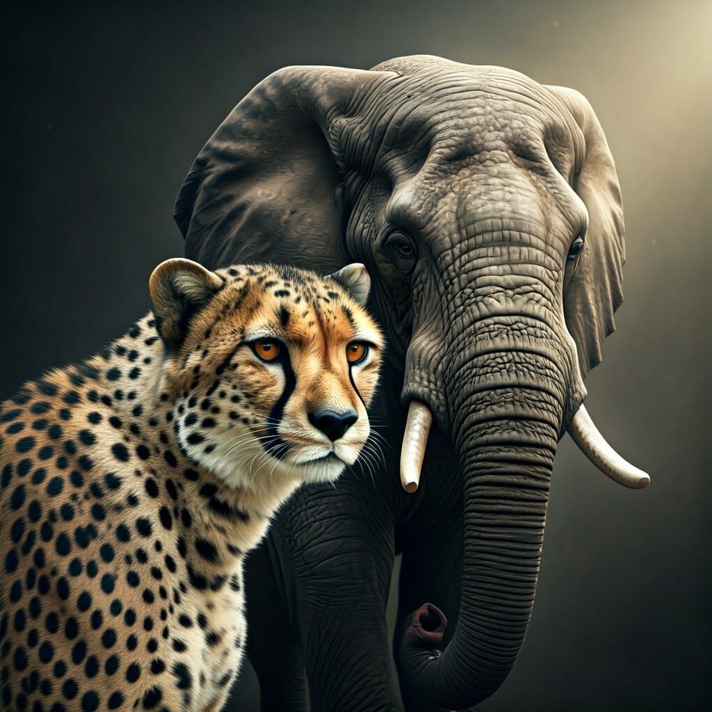 Hyperrealistic Cheetah-Elephant Hybrid in HDR