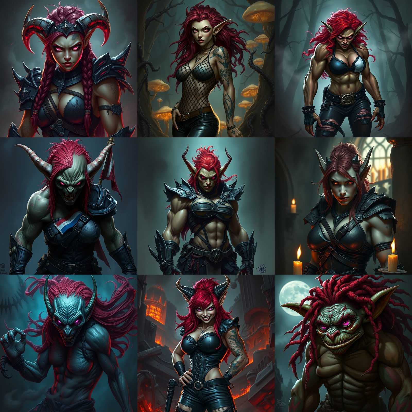 Muscular Goblin Mommy with Pink Eyes, Sinister Art