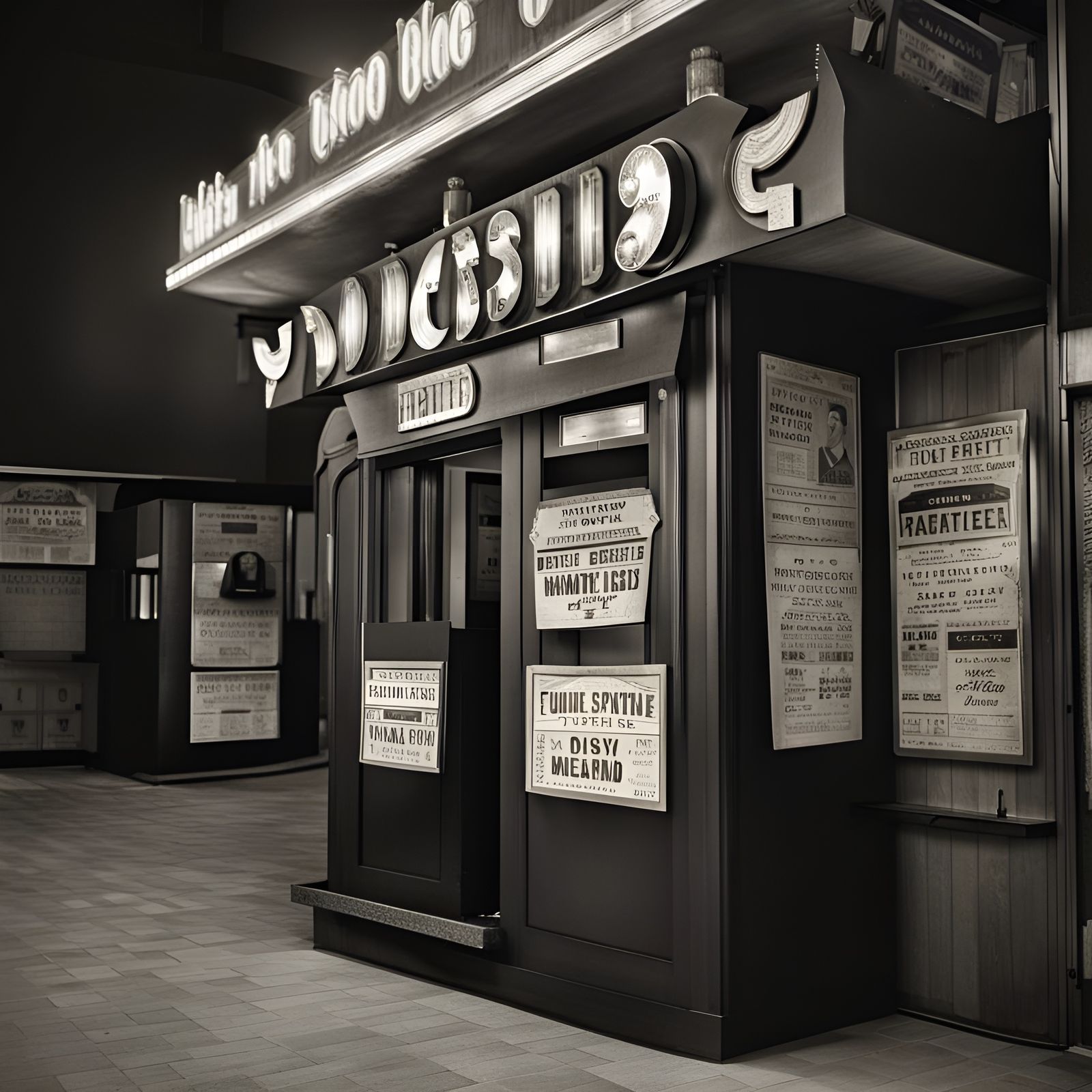 Vintage Movie Ticket Booth: Classic Cinema