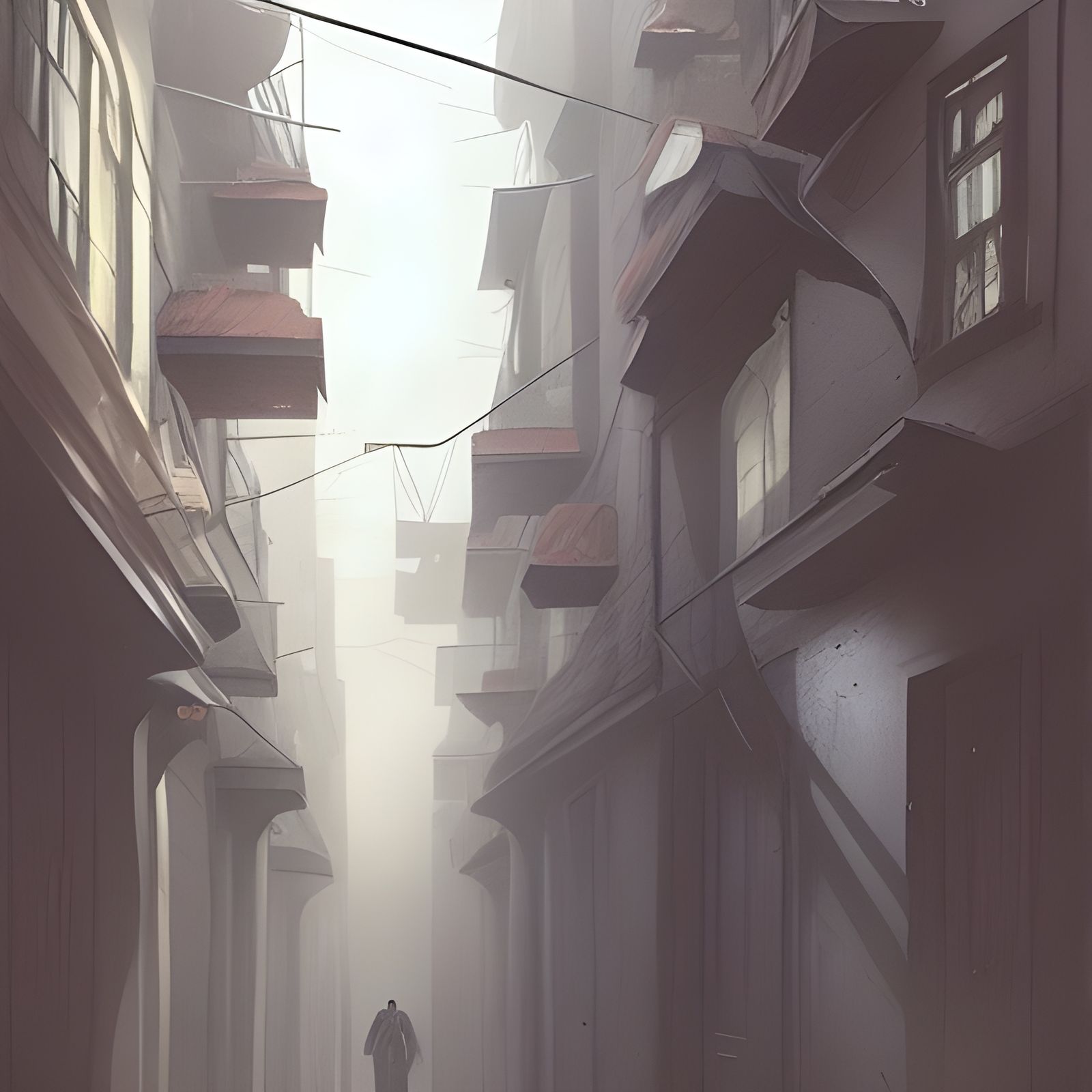 Sinister Workshop on a Narrow City Street