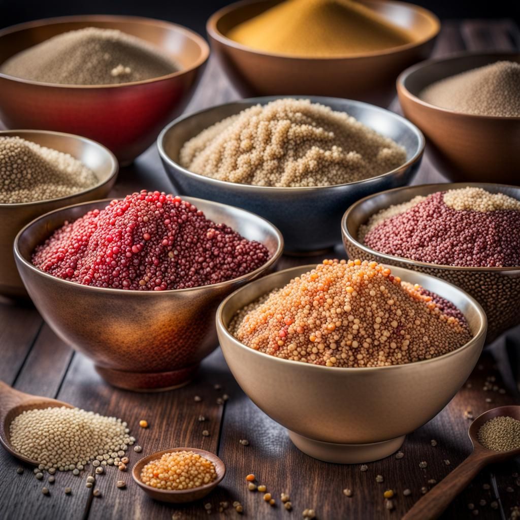 Hyperrealistic Bowls of Quinoa on Kitchen Table
