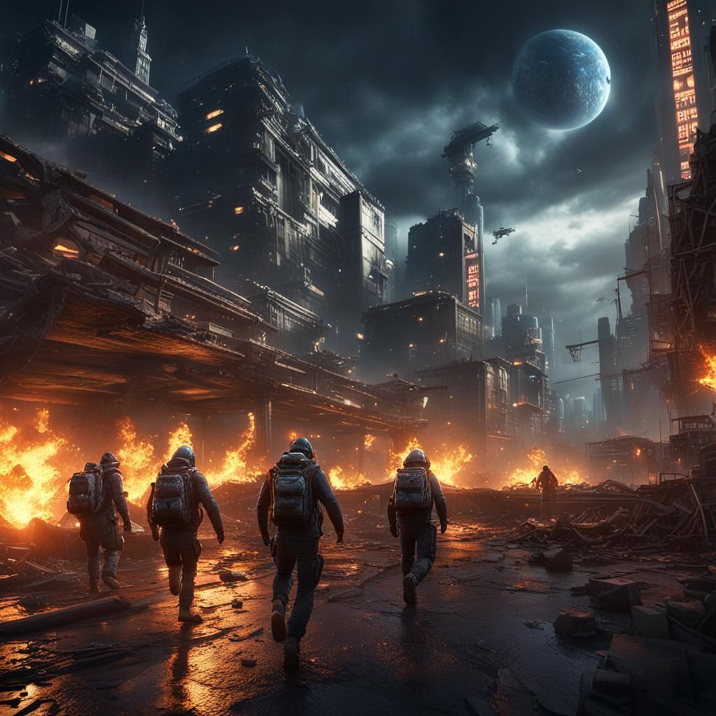 Apocalyptic Retrofuture City in Cinematic 3D