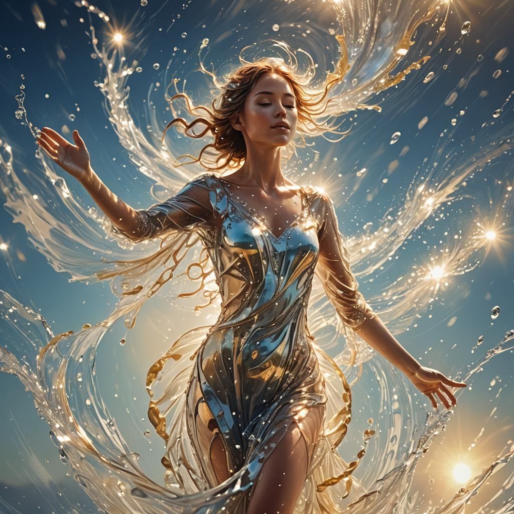 Ethereal Water Figure in Digital Art Style