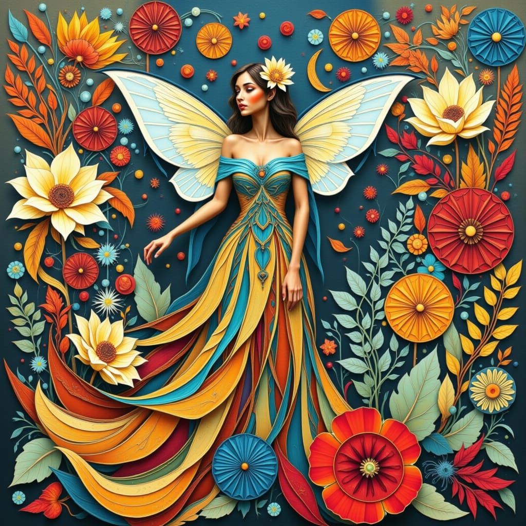 Geometric Fairy in Stylized Digital Art