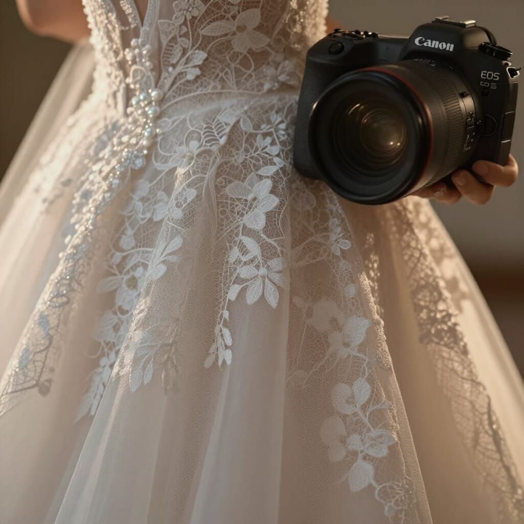 Luxury Bridal Lace Detail with Ethereal Highlights