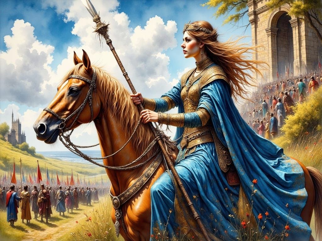 Epic Fantasy Scene: High Lord Elena Leads the Warward