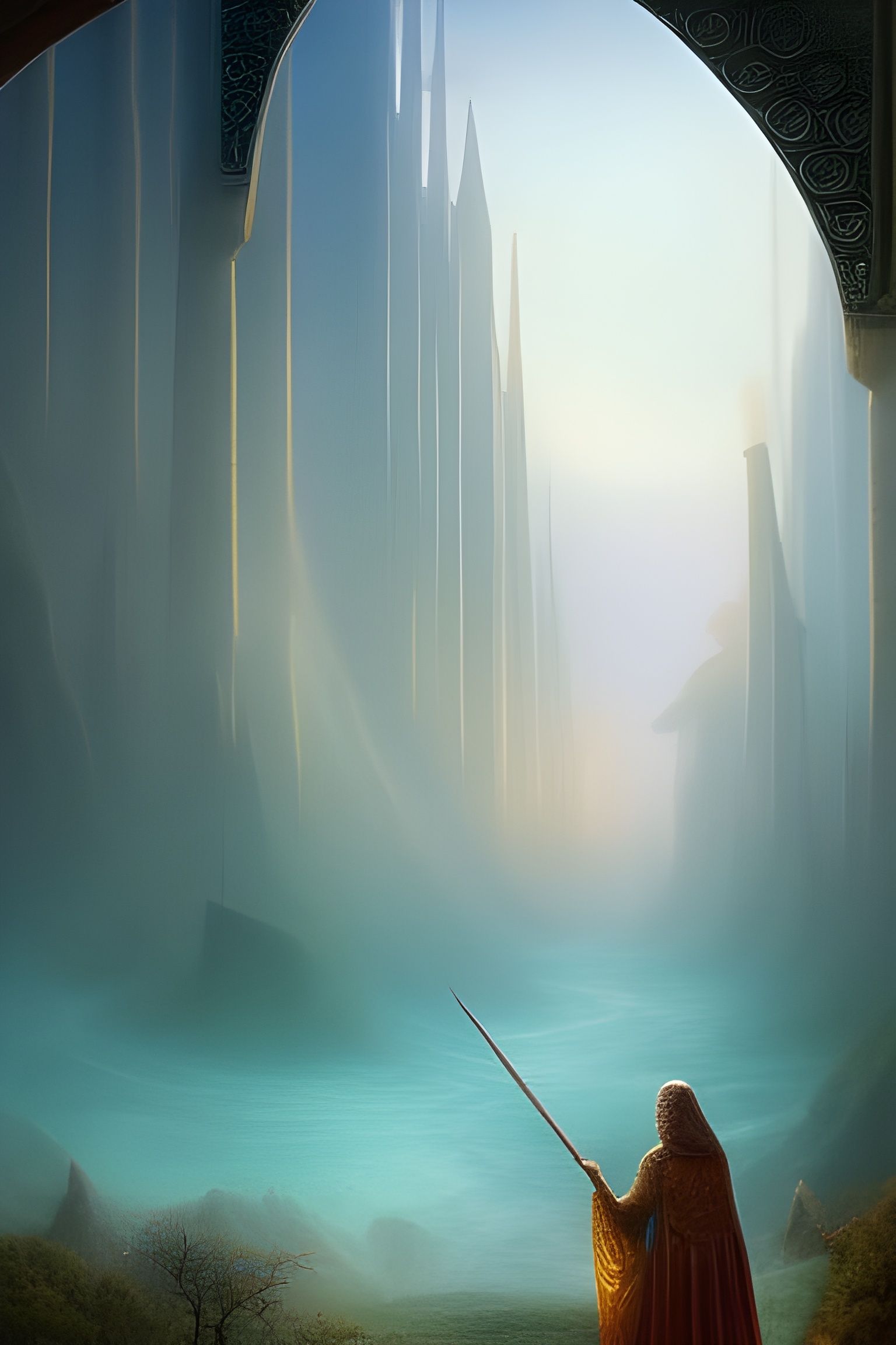 Submarine Chivalric City in Ethereal God Rays