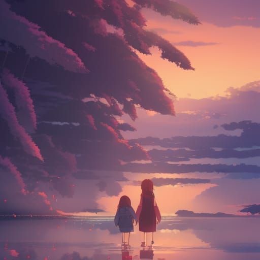 Tanjiro Kamado Anime Key Visual in Studio Ghibli Style