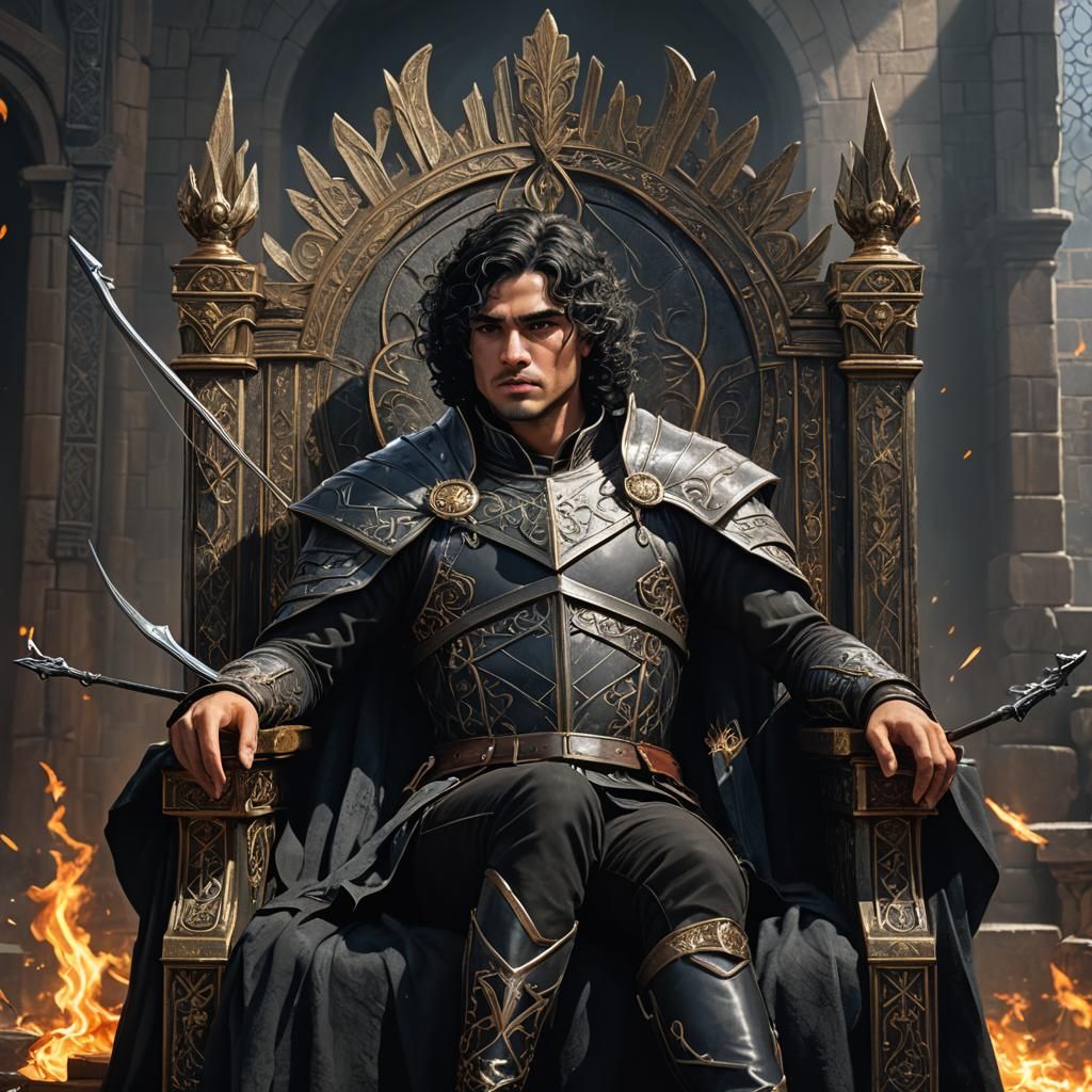 Fantasy Monarch on Throne in Dark Fantasy Art