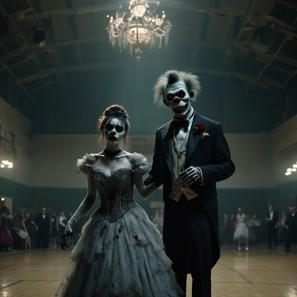 Zombie Monkey Prom Dance in Gothic Horror Style