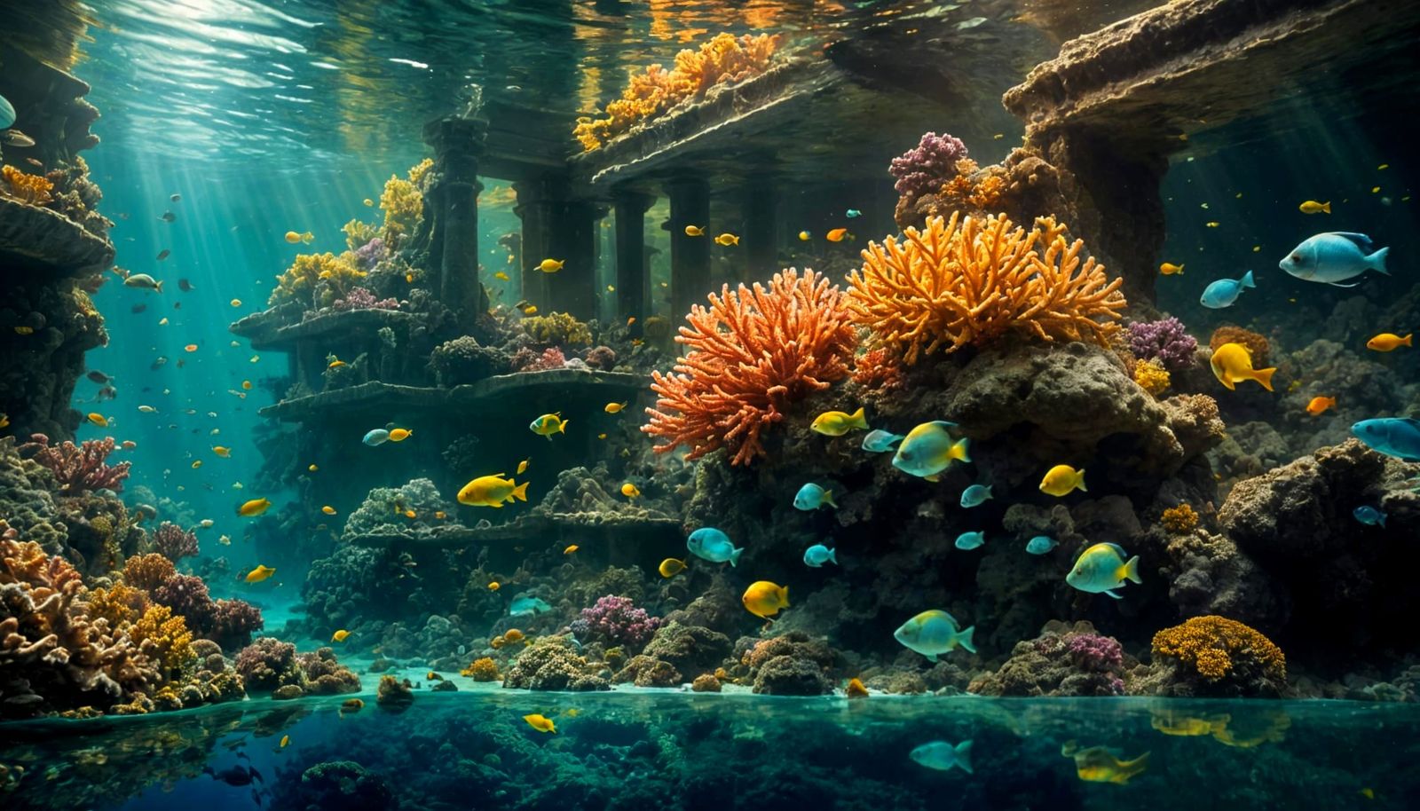 Underwater Ruins in Sfumato Style