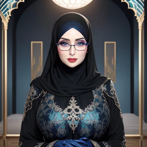 Elegant Hijabi in Muslim Clothing Boutique: Hyperrealistic A...