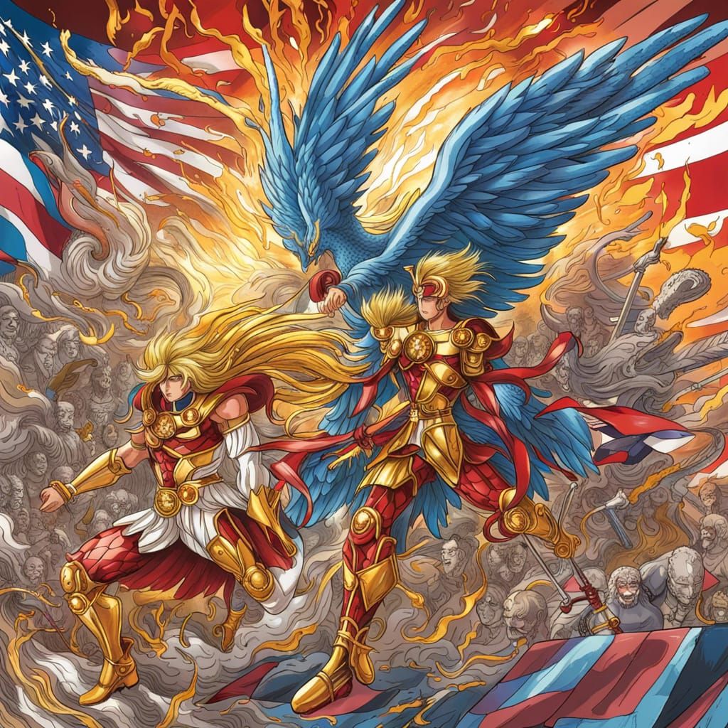 Epic Battle: Trump vs. AMLO in Saint Seiya Style