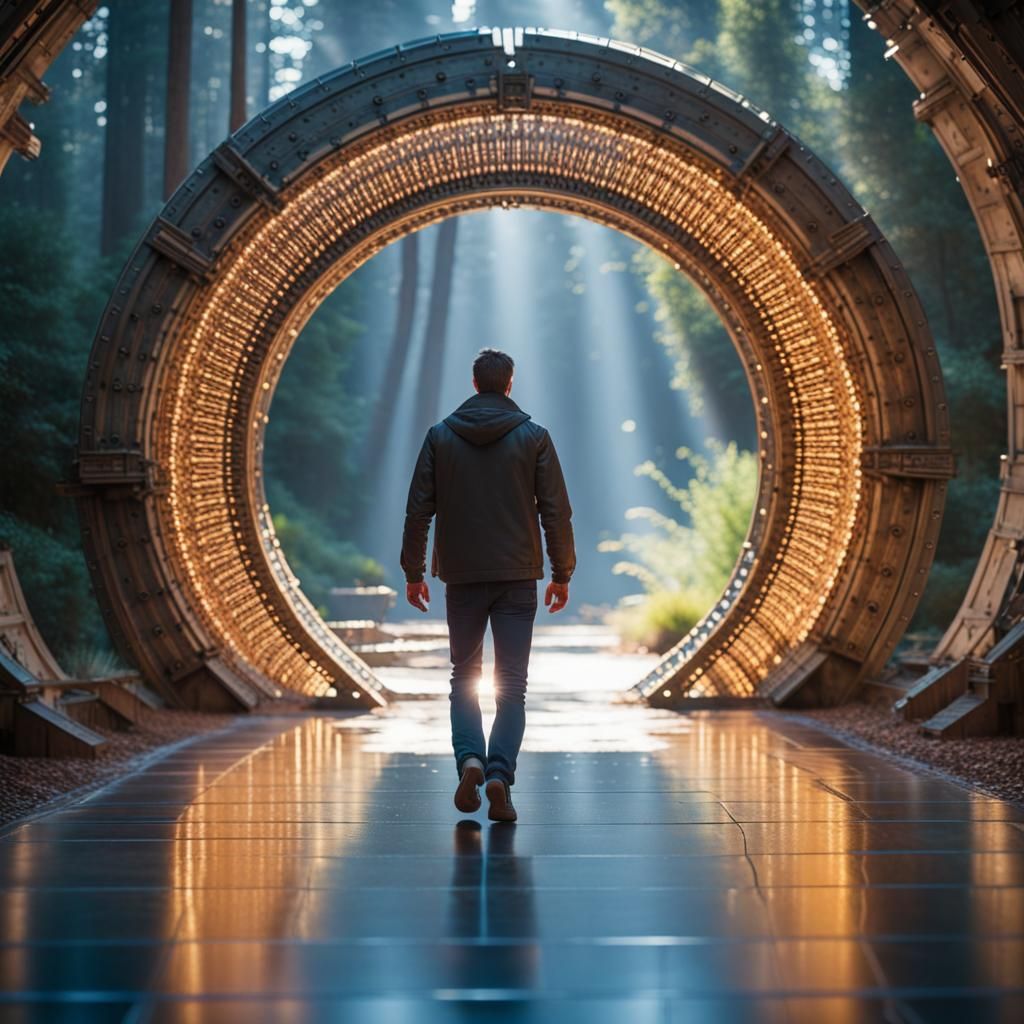 Man Walks Through a Stargate Portal