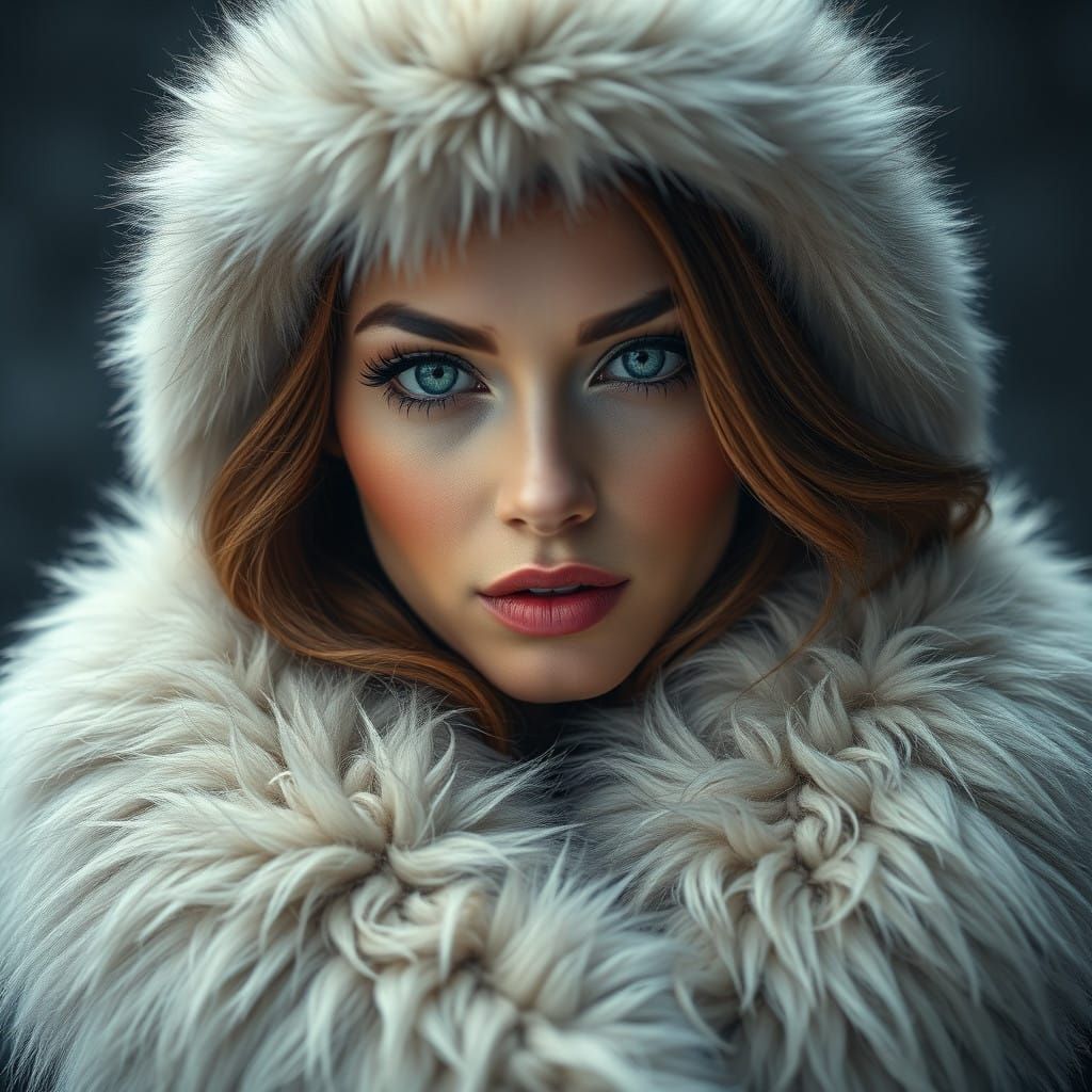 Beautiful Woman in Stunning Fur Coat