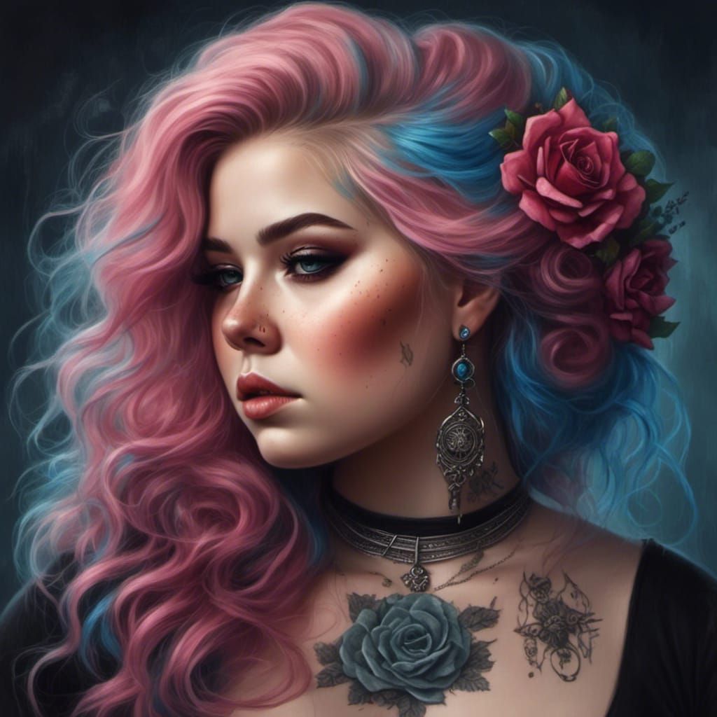 Hyperrealistic Portrait of a Drummer Girl