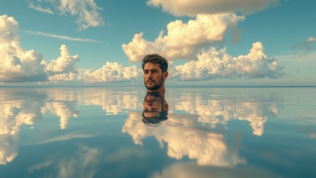Man's Reflection Reveals Heroic Paradise World