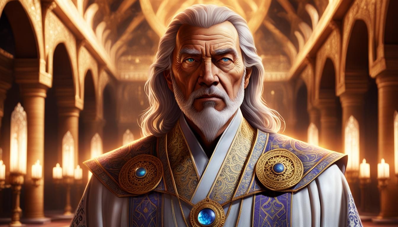 Majestic Portrait of Grand Master in High-Fantasy Style