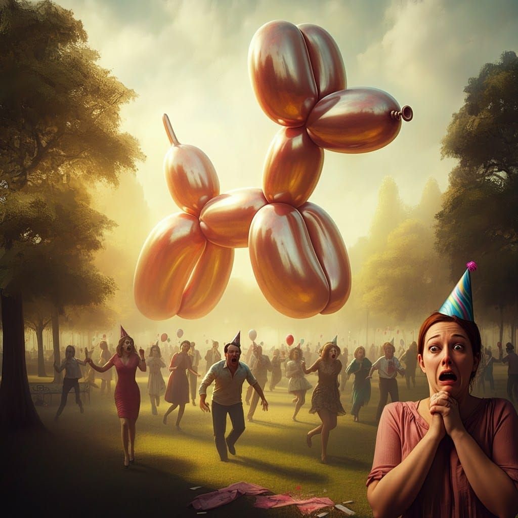 Terrifying Balloon Dog at Birthday Party