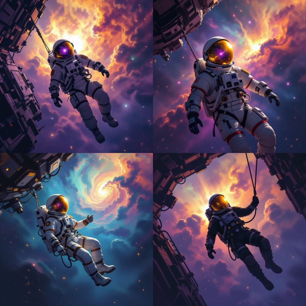 Astronaut in Space, Dark Fantasy Concept Art