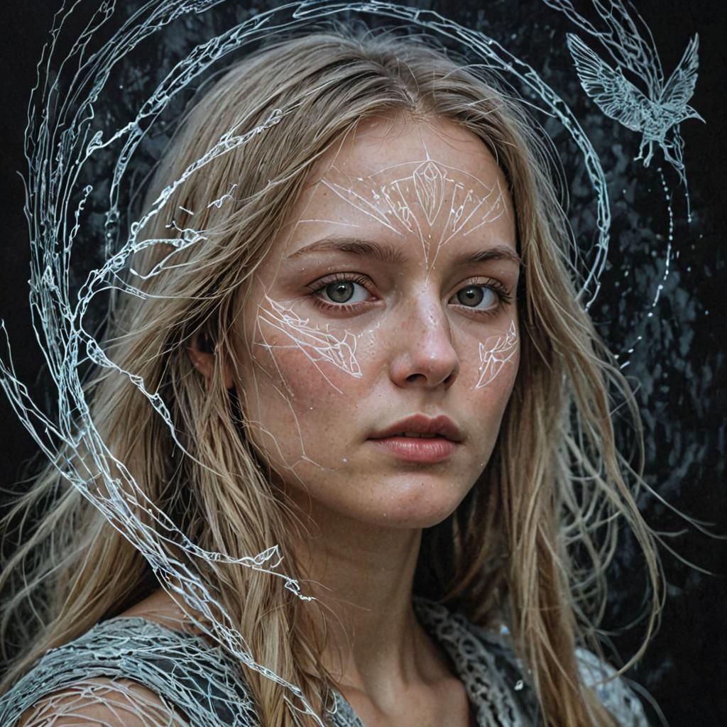 Immersive Transdimensional Portrait in Tuonenhetki Style