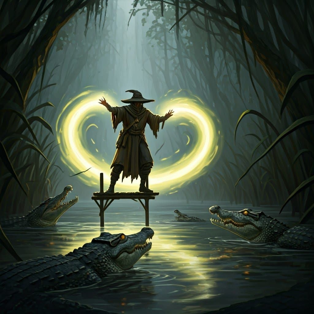 Marsh Wizard's Murky Battle: A Mystical Realism