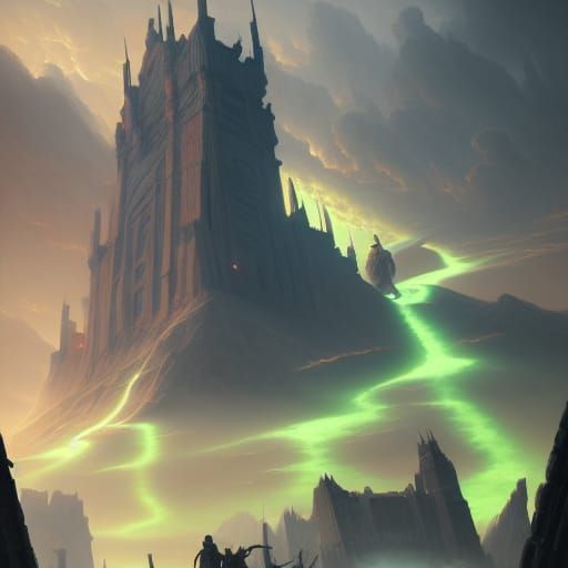 Great Citadel looming over a destroyed city