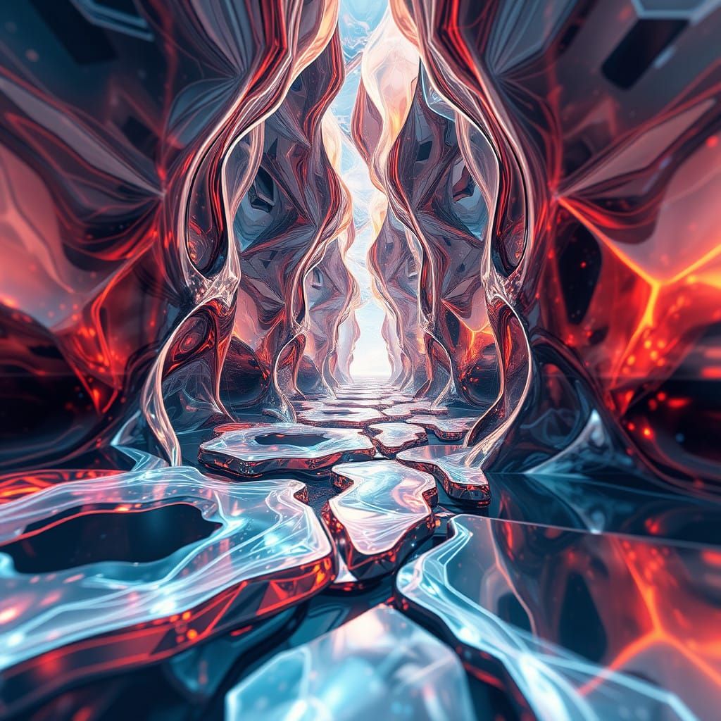 Surreal Abstract Art in 3D Anime Style