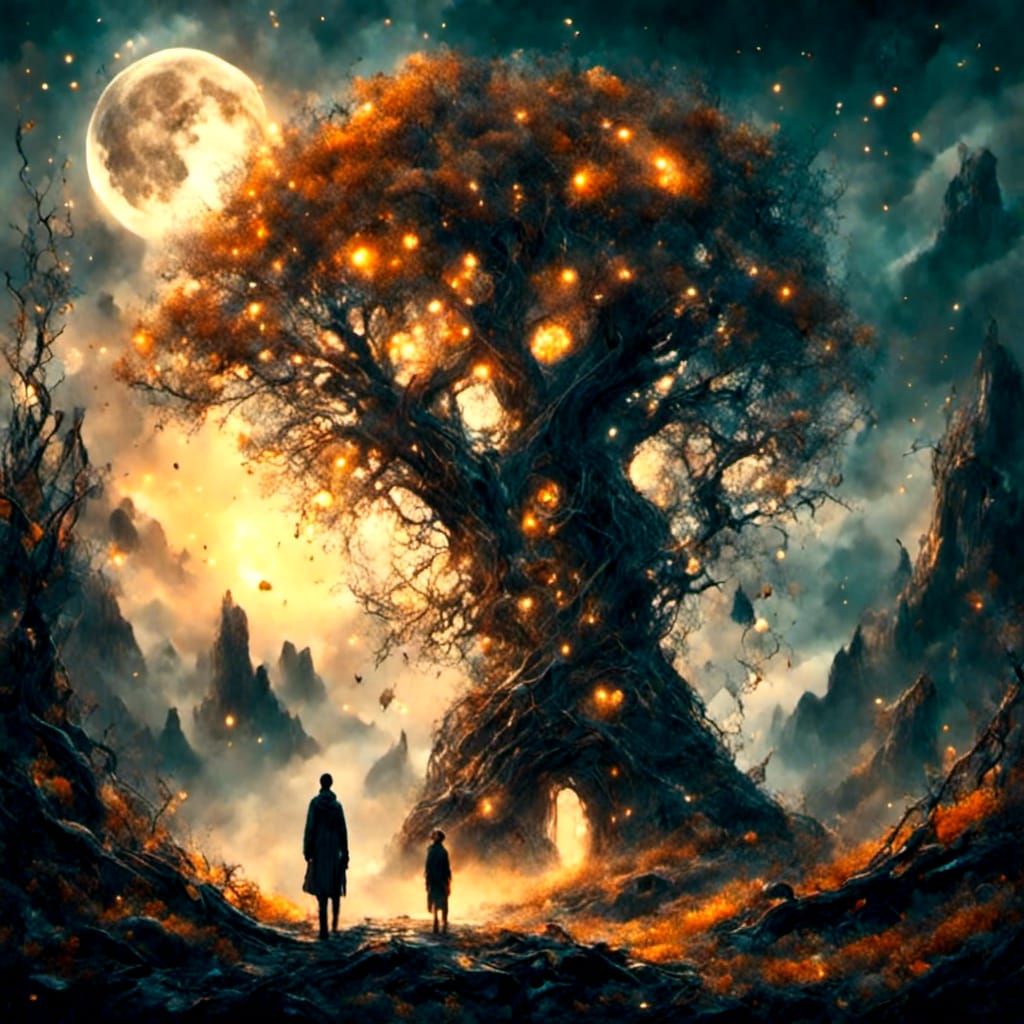 Heroic Figure in Mystical Realm, Matte Painting