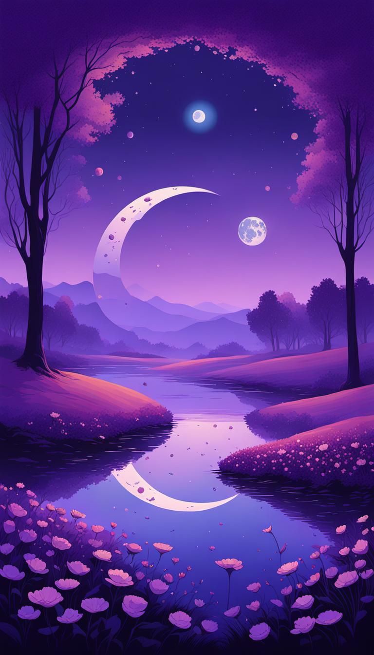 Ethereal Floral Park in Moonlit Sienna