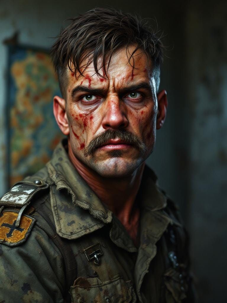 Post-Apocalyptic Soldier Portrait in Realistic Style