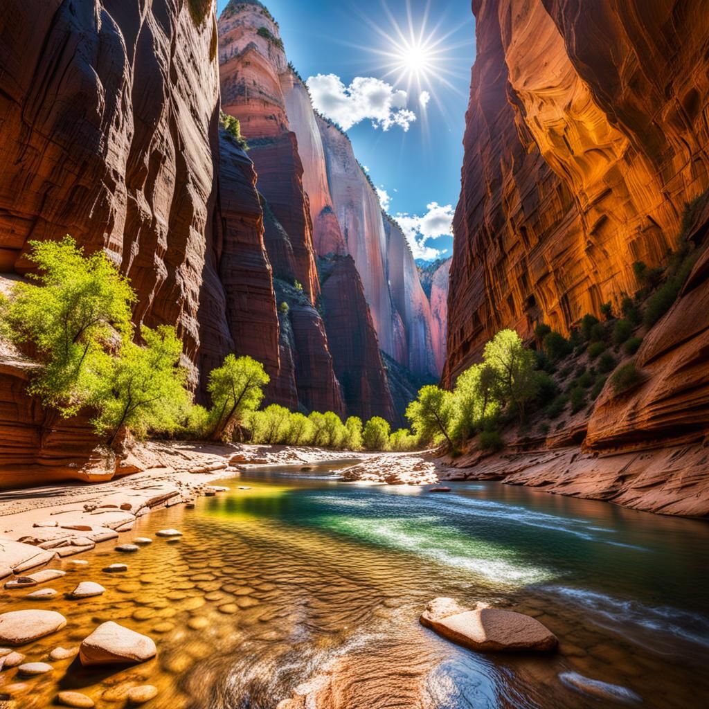 Zion National Park Narrows in Hyperreal Detail