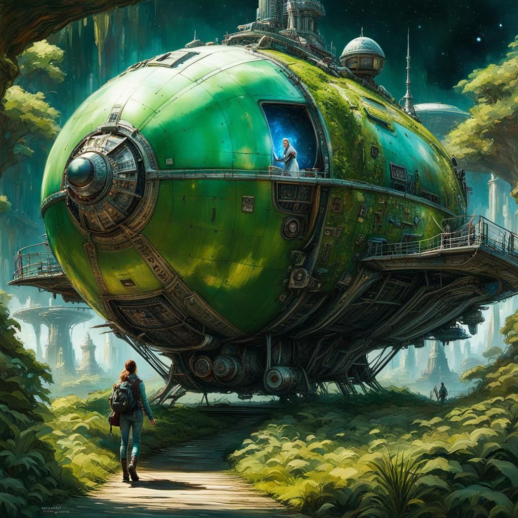 Pilot Visits Earth in Fantasy City Park