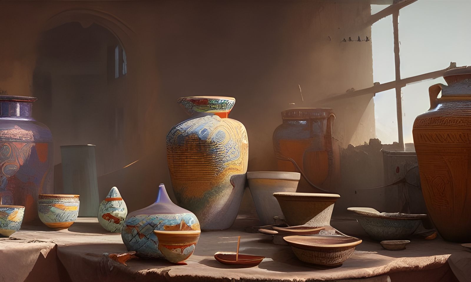 Hyperrealistic Pottery Oil Painting in 8k