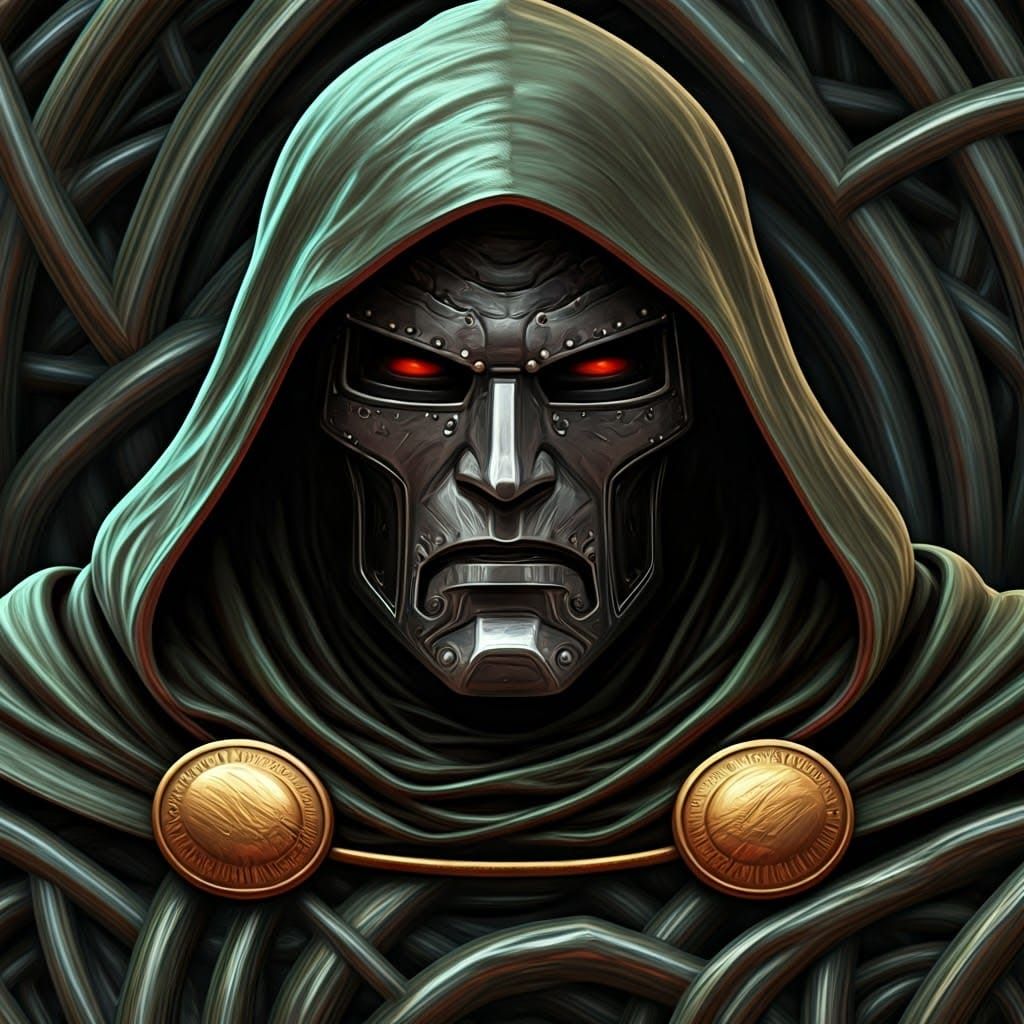 Surreal Doctor Doom Sculpture Born from Chaos